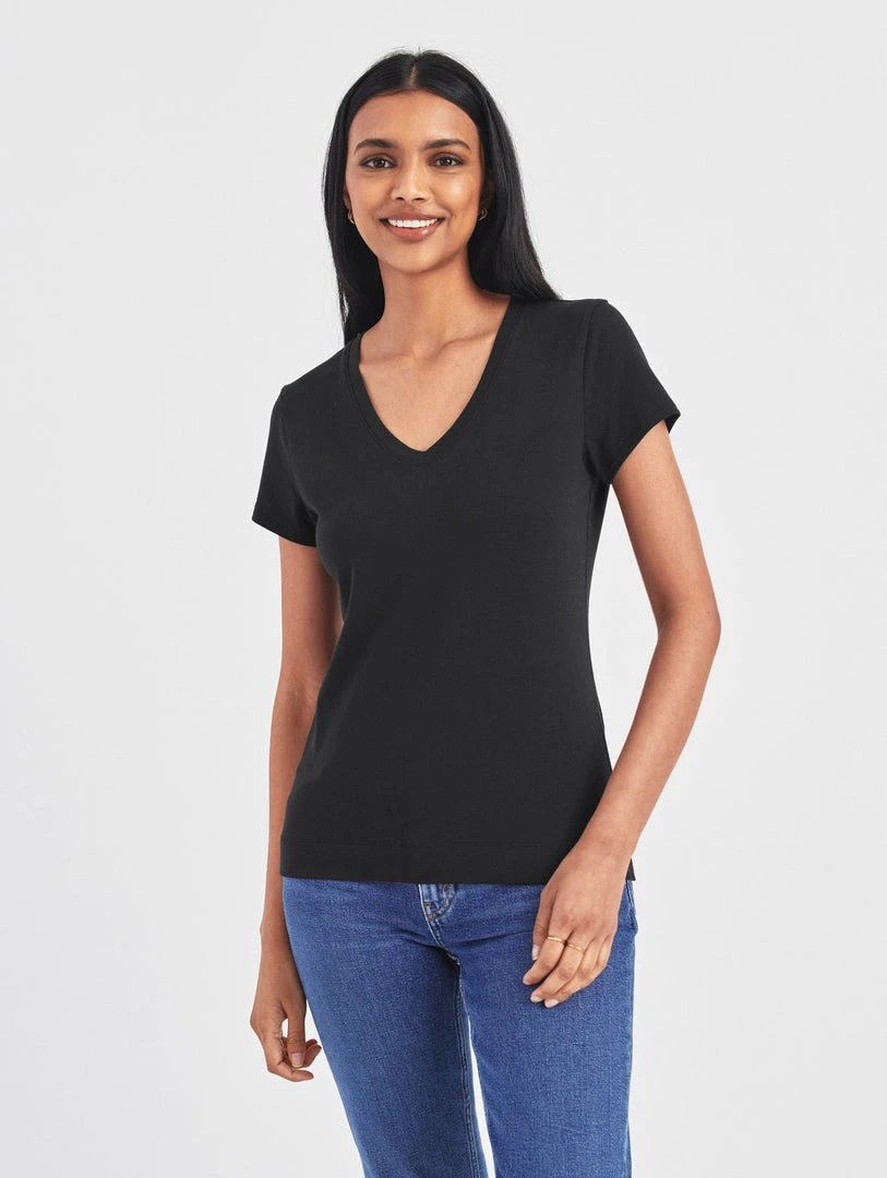 Buy 🌟 White + Warren Cotton Modal V Neck Tee 👏 2 White + Warren Cotton Modal V Neck Tee