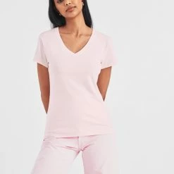 White + Warren Cotton Modal V Neck Tee