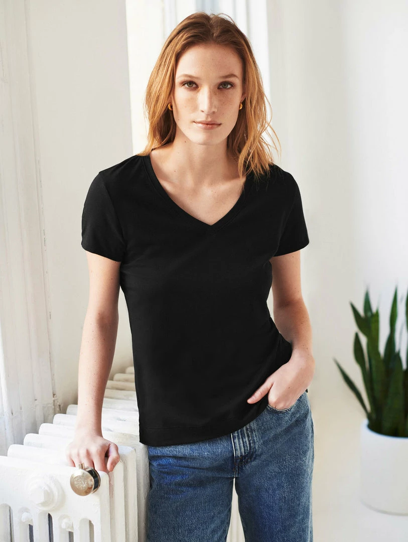 Buy 🌟 White + Warren Cotton Modal V Neck Tee 👏 3 White + Warren Cotton Modal V Neck Tee