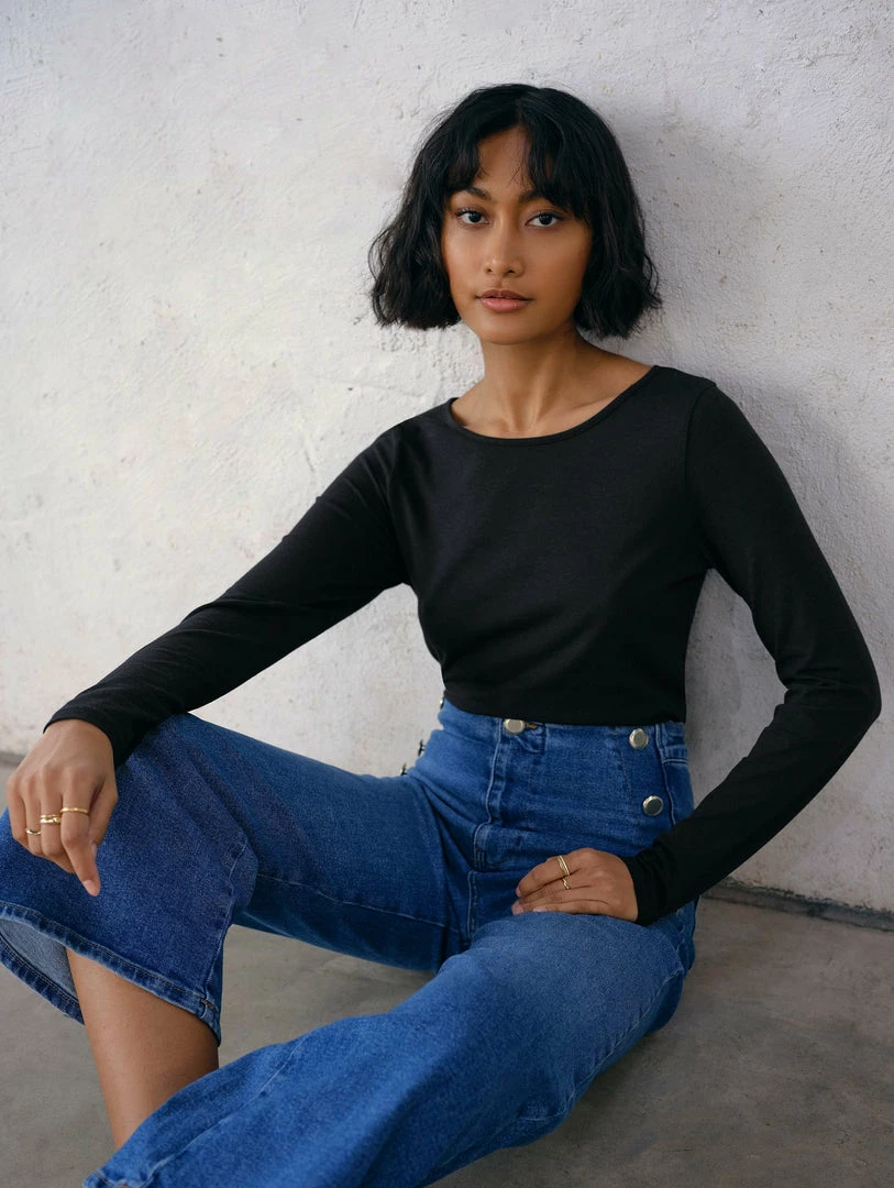 Outlet 👏 White + Warren Tops + Tees Cotton Modal Boatneck Tee 🎁 3 White + Warren Tops + Tees Cotton Modal Boatneck Tee