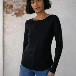 White + Warren Tops + Tees Cotton Modal Boatneck Tee