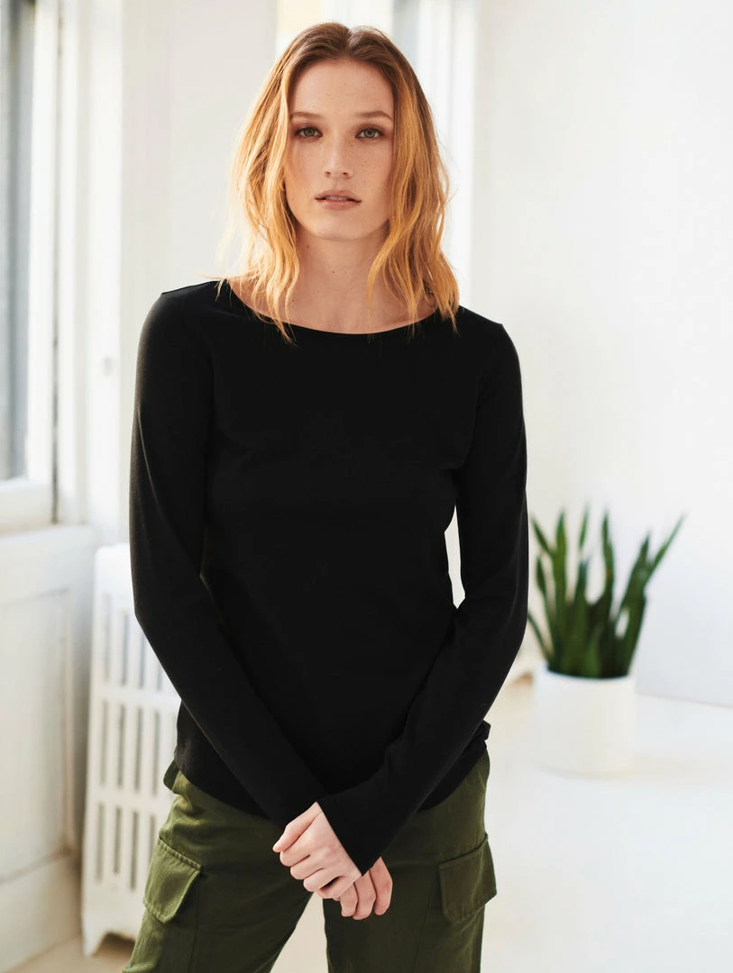 Outlet 👏 White + Warren Tops + Tees Cotton Modal Boatneck Tee 🎁 5 White + Warren Tops + Tees Cotton Modal Boatneck Tee