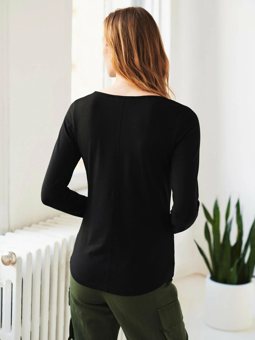 Outlet 👏 White + Warren Tops + Tees Cotton Modal Boatneck Tee 🎁 6 White + Warren Tops + Tees Cotton Modal Boatneck Tee