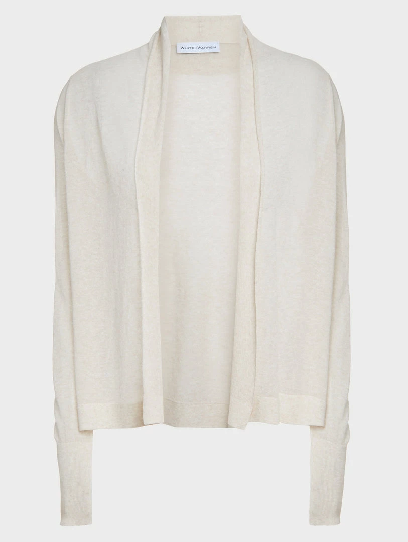 Brand new 🔔 White + Warren Linen Blend Cropped Open Cardigan Celebration Shop 🥰 6 White + Warren Linen Blend Cropped Open Cardigan Celebration Shop
