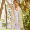 White + Warren Cardigans Linen Long Open Cardigan