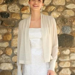 White + Warren Linen Blend Cropped Open Cardigan Celebration Shop