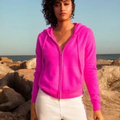 White + Warren Cashmere Zip Up Hoodie Almost Gone