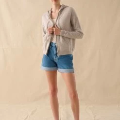 White + Warren Cashmere Zip Up Hoodie Cardigans