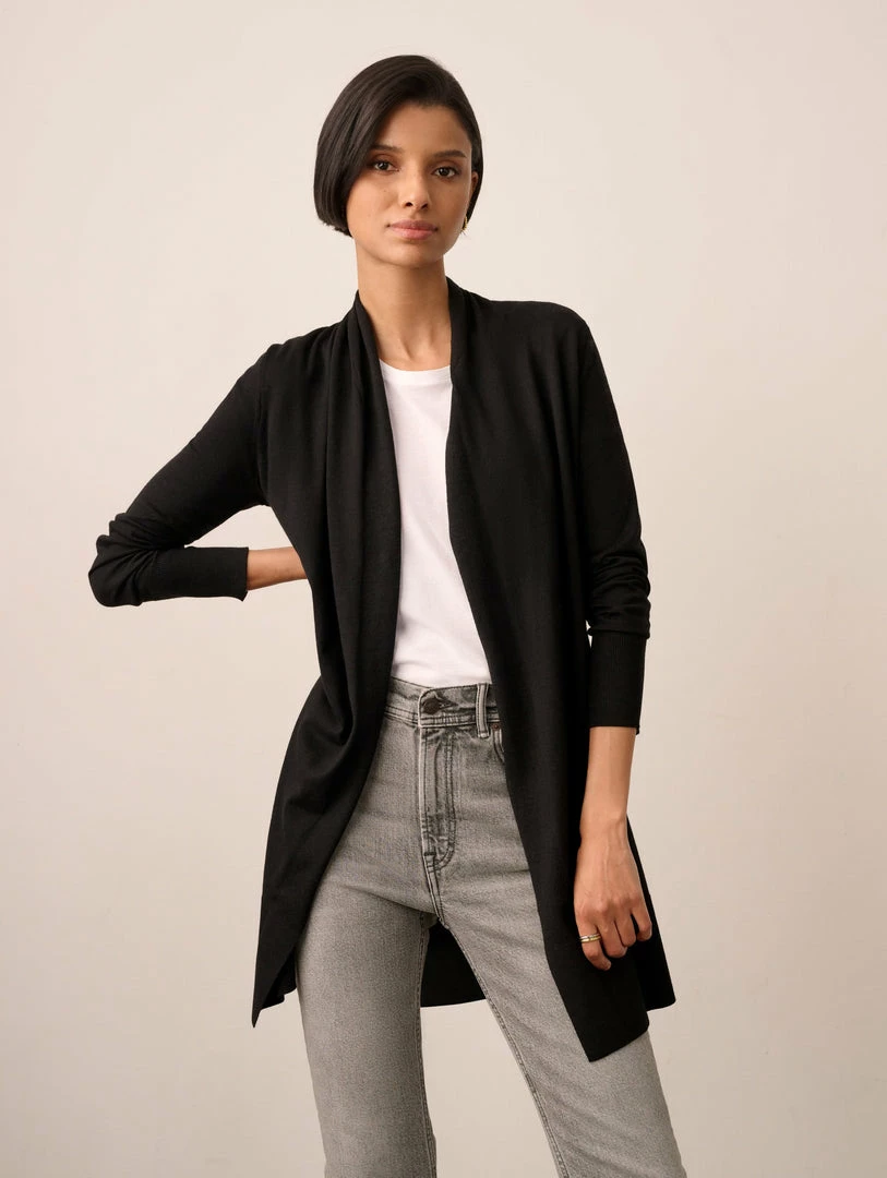 Coupon 😉 White + Warren Cardigans Cotton Long Open Cardigan ✔️ 1 White + Warren Cardigans Cotton Long Open Cardigan