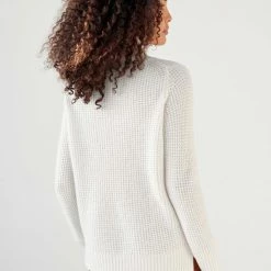 White + Warren Almost Gone Cashmere Waffle Standneck