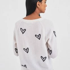 Best Sale 👍 White + Warren Pattern Shop Cashmere Heart Intarsia Sweatshirt ✨ 7 White + Warren Pattern Shop Cashmere Heart Intarsia Sweatshirt