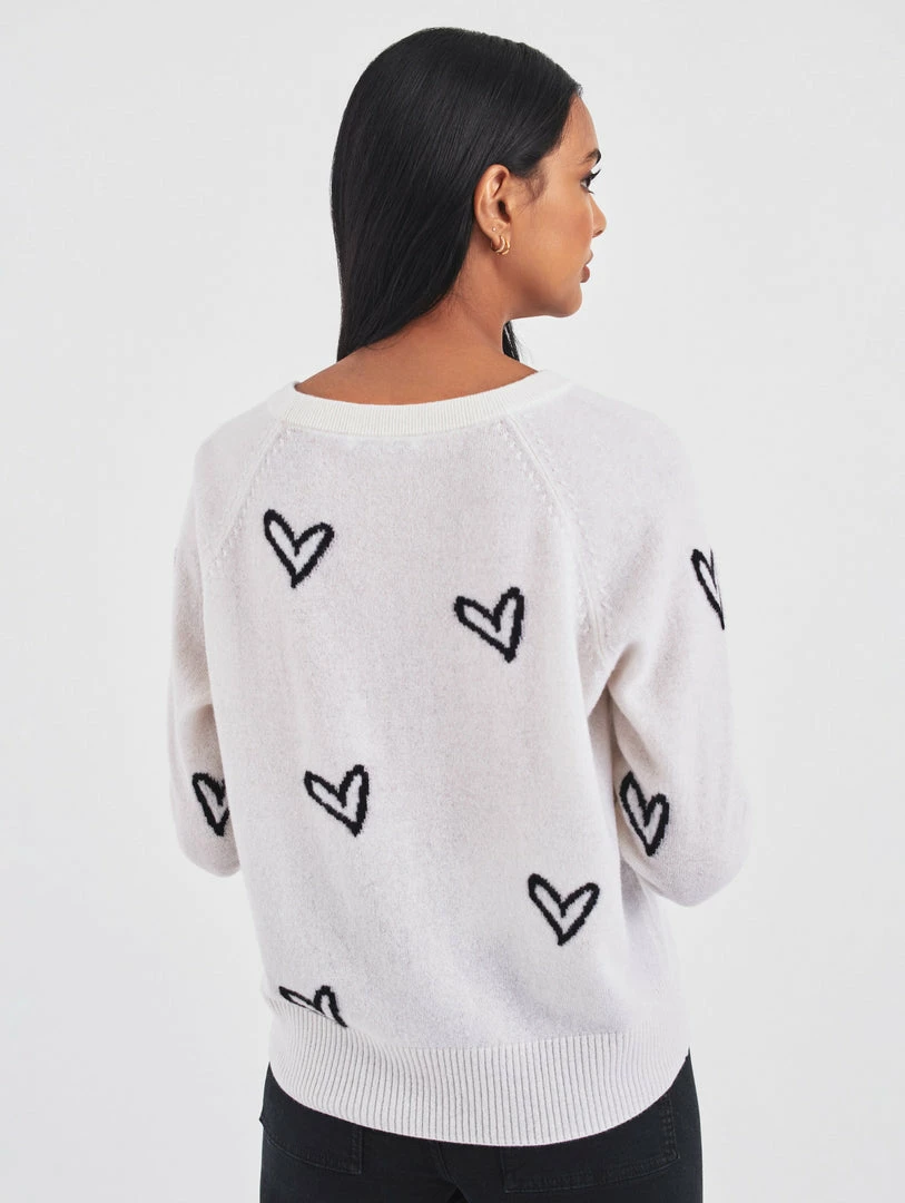 Best Sale 👍 White + Warren Pattern Shop Cashmere Heart Intarsia Sweatshirt ✨ 4 White + Warren Pattern Shop Cashmere Heart Intarsia Sweatshirt