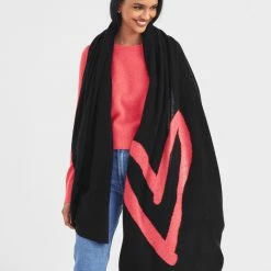 White + Warren Cashmere Heart Intarsia Travel Wrap Pattern Shop