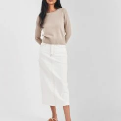 White + Warren Sweaters Essential Cashmere Shrunken Crewneck