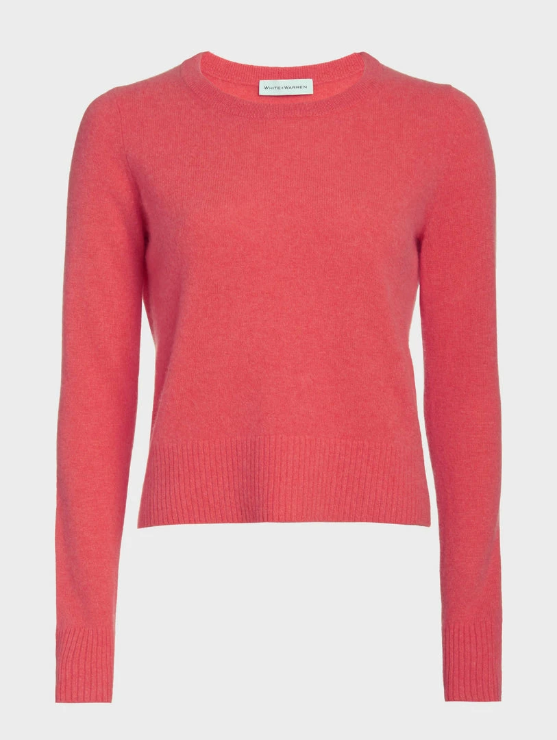 Budget โ๏ธ White + Warren Sweaters Essential Cashmere Shrunken Crewneck ๐ 6 White + Warren Sweaters Essential Cashmere Shrunken Crewneck