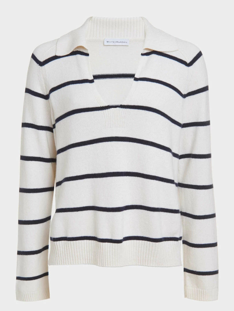 Best Sale ๐ White + Warren Cotton Long Sleeve Polo ๐ฏ 5 White + Warren Cotton Long Sleeve Polo