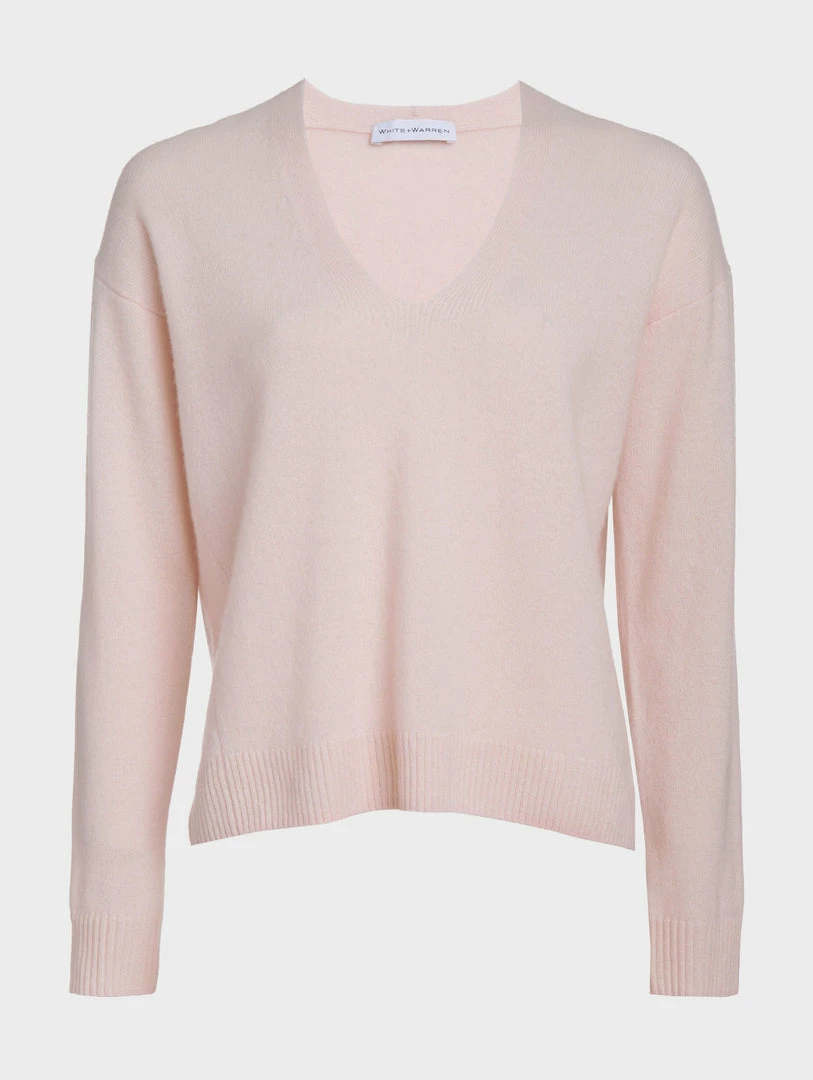 Best Sale 🧨 White + Warren Cashmere Relaxed V Neck Almost Gone ⭐ 4 White + Warren Cashmere Relaxed V Neck Almost Gone