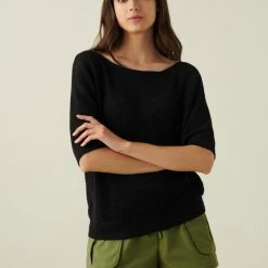 White + Warren Vacation Wardrobe Linen Off Shoulder Tee