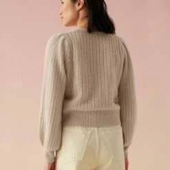 White + Warren Cashmere Blouson Sleeve Cardigan