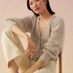 White + Warren Cashmere Blouson Sleeve Cardigan