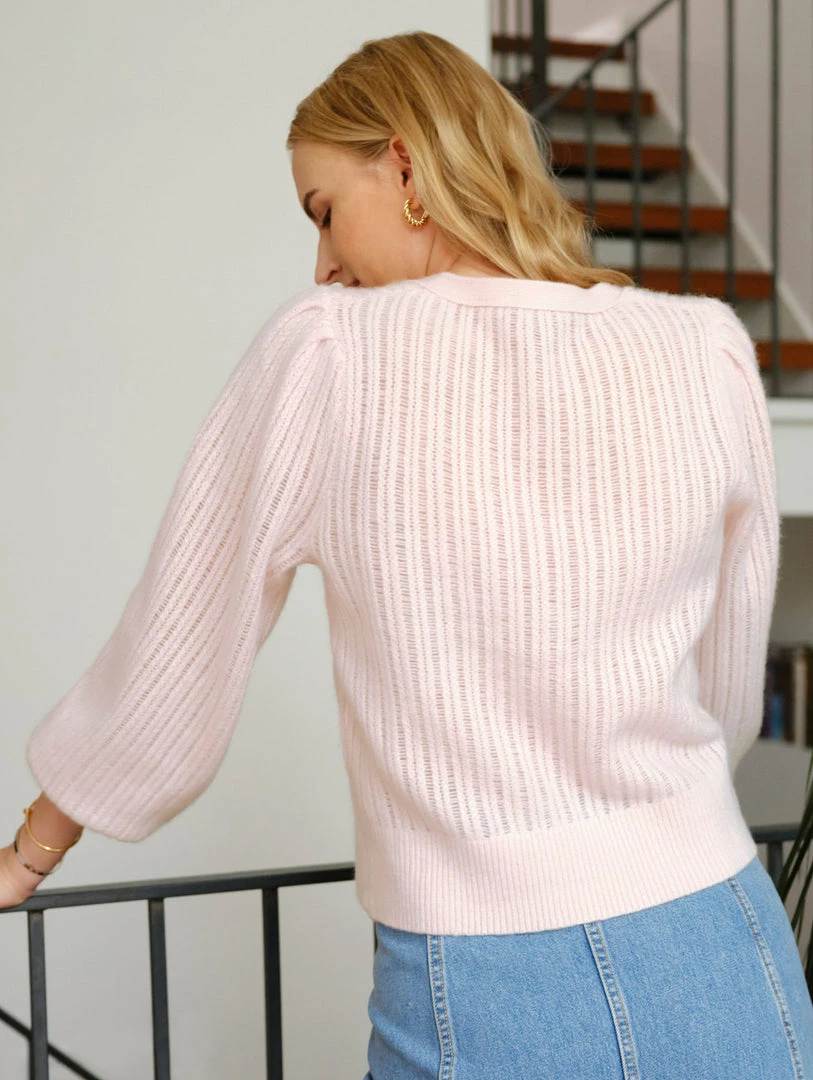 Outlet 💯 White + Warren Cashmere Blouson Sleeve Cardigan 🌟 6 White + Warren Cashmere Blouson Sleeve Cardigan