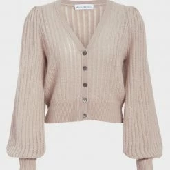 White + Warren Cashmere Blouson Sleeve Cardigan