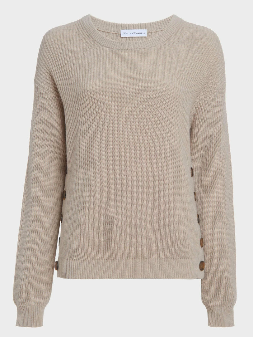 Promo โ White + Warren Cotton Side Button Crewneck ๐ 5 White + Warren Cotton Side Button Crewneck