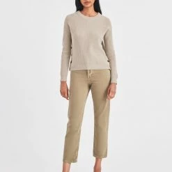 White + Warren Cotton Side Button Crewneck