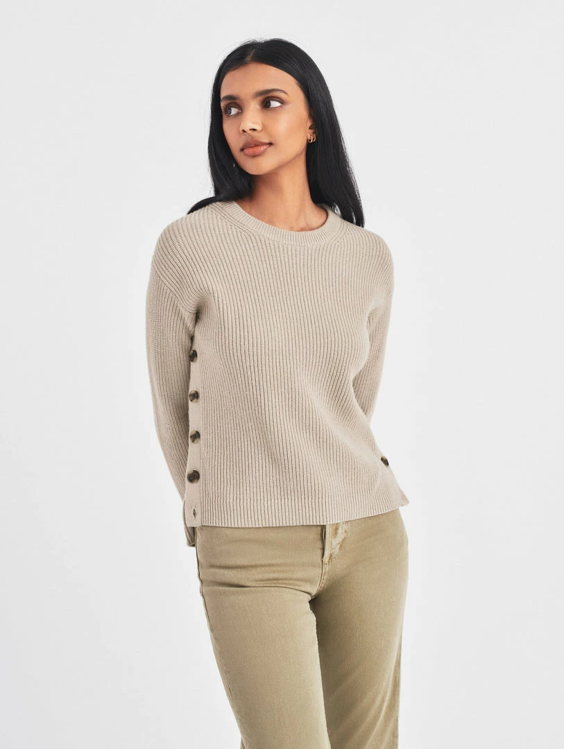 Promo โ White + Warren Cotton Side Button Crewneck ๐ 1 White + Warren Cotton Side Button Crewneck