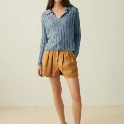 White + Warren Linen Cable Polo Vacation Wardrobe