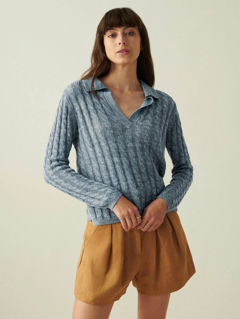 Flash Sale 🌟 White + Warren Linen Cable Polo Vacation Wardrobe 💯 1 White + Warren Linen Cable Polo Vacation Wardrobe