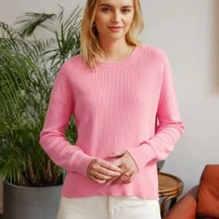 White + Warren Cotton Multi Rib Easy Crewneck