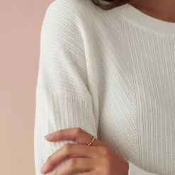 White + Warren Sweaters Cotton Multi Rib Easy Crewneck