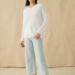 White + Warren Linen Easy Crewneck