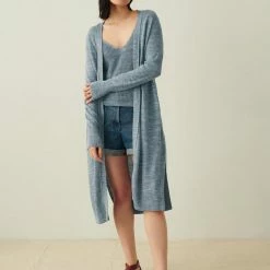 White + Warren Linen Ribbed V Neck Tank