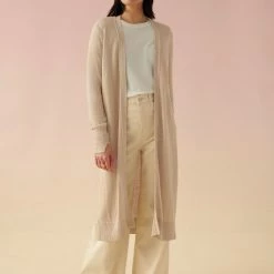 White + Warren Vacation Wardrobe Linen Long Open Cardigan
