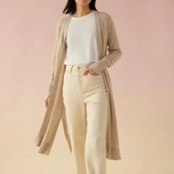 New 👍 White + Warren Vacation Wardrobe Linen Long Open Cardigan 👍 14 White + Warren Vacation Wardrobe Linen Long Open Cardigan