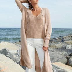 New 👍 White + Warren Vacation Wardrobe Linen Long Open Cardigan 👍 10 White + Warren Vacation Wardrobe Linen Long Open Cardigan