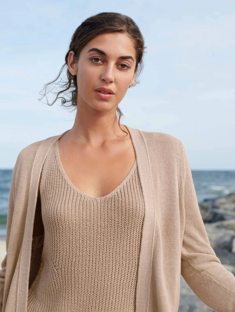 Budget ❤️ White + Warren Linen Ribbed V Neck Tank Vacation Wardrobe 🥰 3 White + Warren Linen Ribbed V Neck Tank Vacation Wardrobe