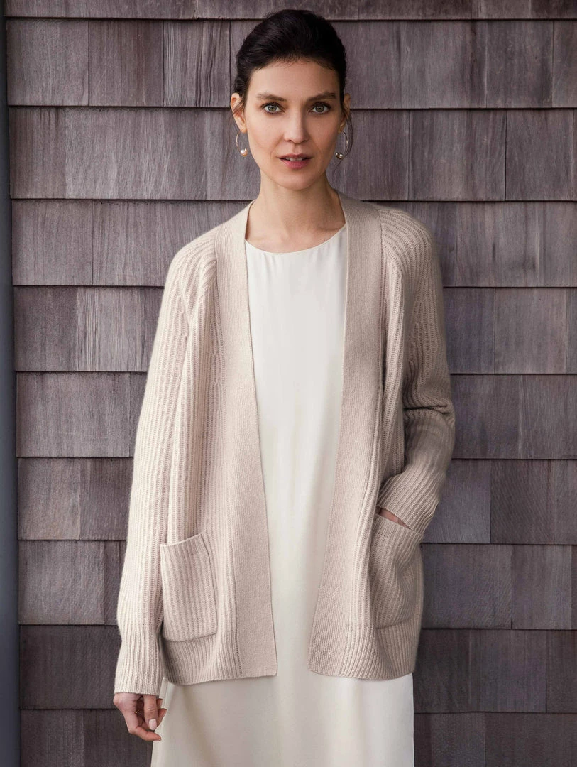Outlet π White + Warren Cardigans Recycled Cashmere Ribbed Open Cardigan π 2 White + Warren Cardigans Recycled Cashmere Ribbed Open Cardigan