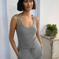 White + Warren Cashmere Ribbed Tank Tops + Tees