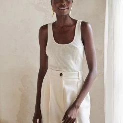 Flash Sale 😀 White + Warren Cashmere Ribbed Tank Tops + Tees 👍 10 White + Warren Cashmere Ribbed Tank Tops + Tees