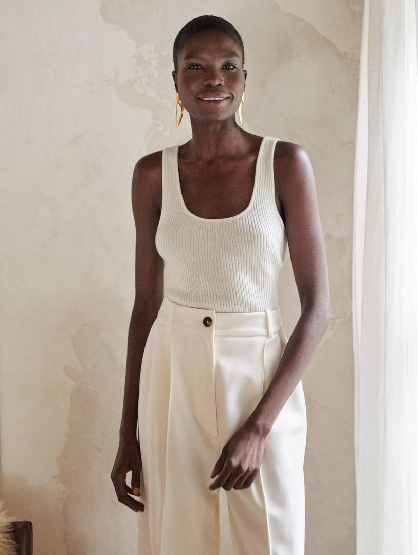 Flash Sale 😀 White + Warren Cashmere Ribbed Tank Tops + Tees 👍 3 White + Warren Cashmere Ribbed Tank Tops + Tees