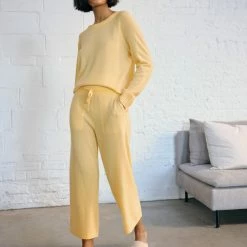 White + Warren Cashmere Cropped Wide Leg Pant Pants + Shorts