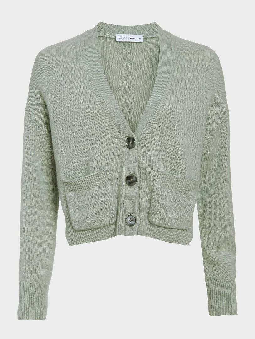 New ✨ White + Warren Cardigans Cashmere Cropped V Neck Cardigan ⌛ 6 White + Warren Cardigans Cashmere Cropped V Neck Cardigan