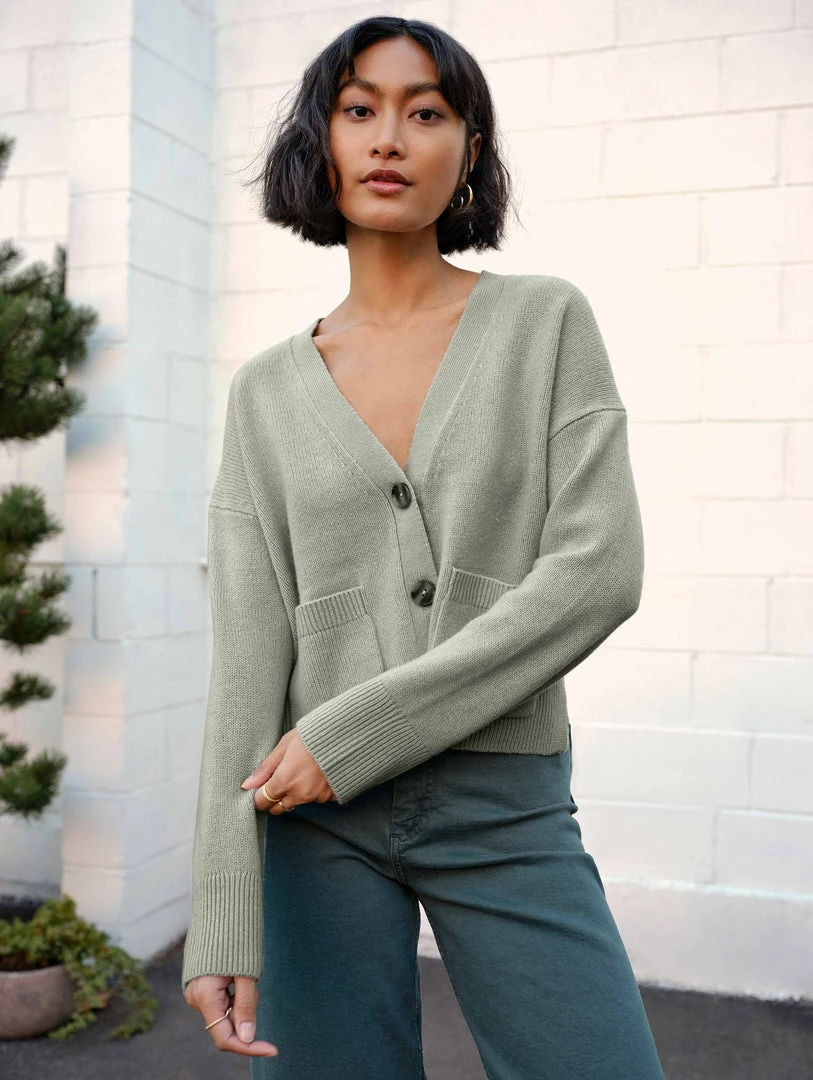 New ✨ White + Warren Cardigans Cashmere Cropped V Neck Cardigan ⌛ 3 White + Warren Cardigans Cashmere Cropped V Neck Cardigan