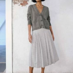 White + Warren Cardigans Cashmere Cropped V Neck Cardigan