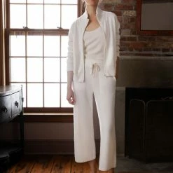 White + Warren Cashmere Cropped Wide Leg Pant