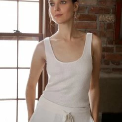 White + Warren Cashmere Ribbed Tank Tops + Tees