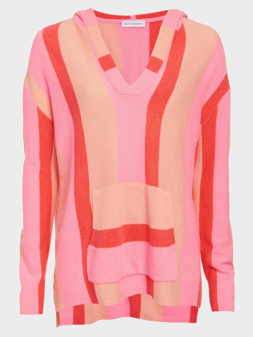 Hot Sale 😉 White + Warren Cashmere Striped Baja Hoodie Best-Sellers 😍 6 White + Warren Cashmere Striped Baja Hoodie Best-Sellers
